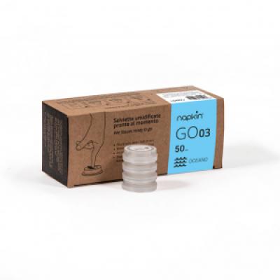 Wet Wipes Capsule by Napkin Go -  Ocean fragrance, 50 pack