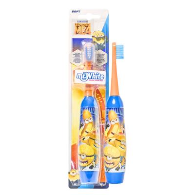 Minions Battery-Powered Toothbrush with Soft Vibrating Head, Comfortable Grip & Protective Cap – Perfect for Ages 4+, Includes 1 AA Battery