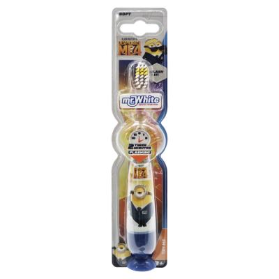 Despicable Me Minions Flashing Toothbrush for Kids with 2 Minute Flashing Light, Comfortable Handle Grip, Soft Rounded Bristles and Suction Cup for Upright Storage for Children Ages 3+