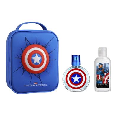 Captain America Kids Perfume Gift Set - Eau de Toilette (100ml), Shower Gel (100ml) & Zip Case - Natural, Vegan & Dermatologist-Tested