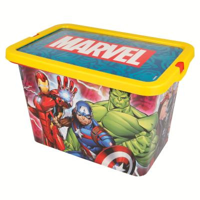 Marvel Avengers Kids Storage Box 7L – BPA-Free Plastic Toy Storage Box with Click Lock Lid, Lightweight & Durable