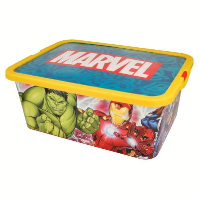 Marvel Avengers Kids Storage Boxes 13L – BPA-Free Plastic, Lightweight & Stackable with Click Lock Lid – Keeps Kids Rooms Tidy