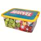 Marvel Avengers Kids Storage Boxes 13L – BPA-Free Plastic, Lightweight & Stackable with Click Lock Lid – Keeps Kids Rooms Tidy