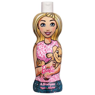 Barbie 2-in-1 Shower Gel & Shampoo – Vegan, 90% Natural Ingredients, Gentle & Hydrating Hair & Body Wash, Paraben-Free, For Kids & Adults (Ages 3+), 400ml