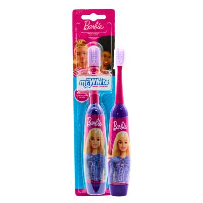 Barbie Battery Powered Electric Toothbrush for Kids – Soft Rounded Bristles, Enhanced Vibration, Protection Cap & Battery Included | Gentle & Fun Oral Care for Children Ages 4+ (you will receive only one product from the two designs.)