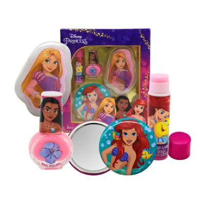 Disney Princess Kids Beauty Set for Girls - Girls Makeup Set includes Pink Nail Polish, Detailed Mirror, Lip Gloss, and Lip Balm - Safe, Fun, and Best Gift for Girls Aged 3+