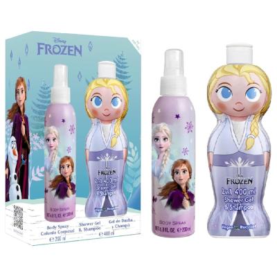 Disney Frozen Scent Gift Set, Includes Natural Eau de Cologne Body Spray (200 ml) and Children Hair and Body Wash 2 in 1 Shower Gel and Shampoo (400ml), Dermatologically Tested, Vegan and FSC Approved Gift Set for Kids