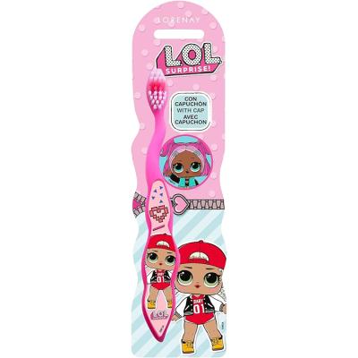 Lol Surprise Dolls Little Teeth Toothbrush for Kids with Soft Rounded Bristles, Comfortable Handle Grip and Protection Cap for Children Ages 3+