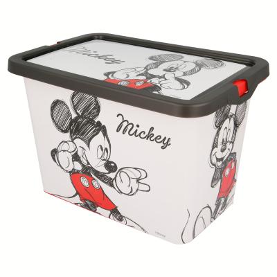 Disney Mickey Mouse Kids Storage Box 7L – BPA-Free Plastic Toy Storage Box with Click Lock Lid, Lightweight & Durable