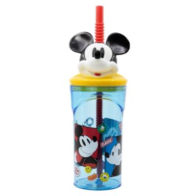Disney Mickey Mouse Kids 3D Figurine Tumbler 360ml with Straw & Lid, BPA-Free, Spill-Proof, Lightweight & Fun for School or Travel
