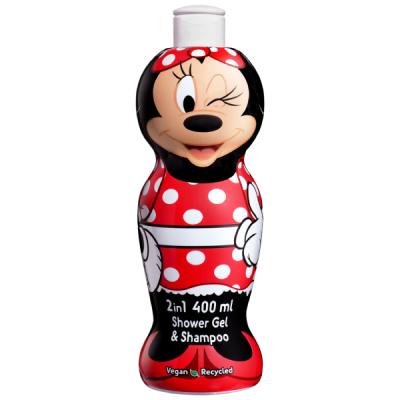 Disney Minnie Mouse 2-in-1 Kids Hair Shampoo & Body Wash – 400ml | Fruity Floral Scent | Vegan, Paraben-Free, Natural | Hydrating & Dermatologically Tested Head-to-Toe Wash for Children Ages 3+