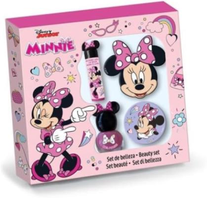 Minnie Mouse Kids Beauty Set for Kids - Makeup set for Girls includes Pink Nail Polish, Detailed Mirror, Lip Gloss, and Lip Balm - Safe, Fun, and Best Gift for Girls Aged 3+