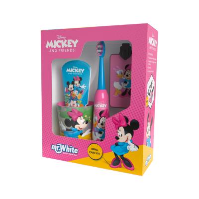 Disney Minnie Mouse and Friends Kids Oral Care Gift Set - Electric Toothbrush, Mint Toothpaste, Multi-Purpose Beaker and Luggage Tag - Ages 4+