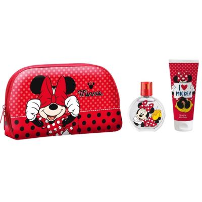 Minnie Mouse Kids Perfume Gift Set, Eau de Toilette (50ml), Shower Gel (100ml) & Travel Toiletry Bag, Natural, Vegan & Dermatologist-Tested