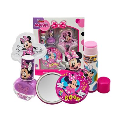 Disney Minnie Mouse Kids Beauty Gift Set – Includes Purple Nail Polish, Lip Gloss, Lip Balm & Minnie Mirror – Safe & Fun Makeup Kit for Girls Age 3+ – Best Gift for Every Occasion