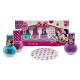 Minnie Mouse Nail Art Set for Girls – Disney Nail Kit with 3 Kids Safe Polishes (Pink, Purple, Blue) & Fun Nail Stickers