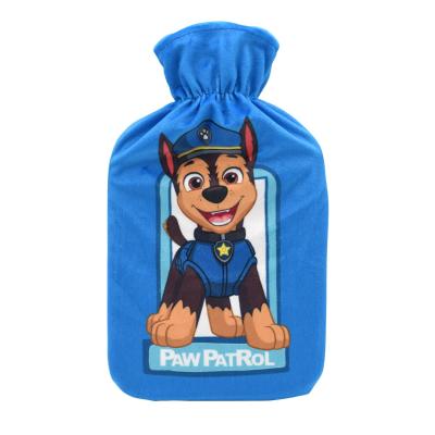 Paw Patrol Chase Hot Water Bottle with Soft Flannel Cover | BS1970 Certified | Leak-Proof Natural Rubber Hot Water Bag for Cramps, Pain Relief & Winter Warmth, Large Opening for Safe & Easy Fill – 1L
