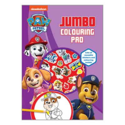 Paw Patrol Jumbo Colouring Pad – Fun Activity Book with Reusable Stickers – Large Colouring Pages Featuring Favourite Characters – Best Gift for Kids
