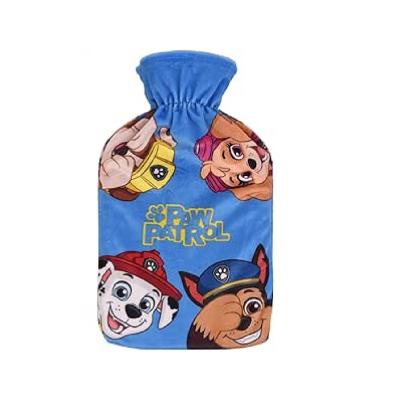 Paw Patrol Hot Water Bottle with Soft Flannel Cover | BS1970 Certified | Leak-Proof Natural Rubber Hot Water Bag for Cramps, Pain Relief & Winter Warmth | Large Opening for Safe & Easy Fill – 1L