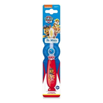 Paw Patrol Flashing Toothbrush for Kids with 2 Minute Flashing Light, Comfortable Handle Grip, Soft Rounded Bristles and Suction Cup for Upright Storage for Children Ages 3+