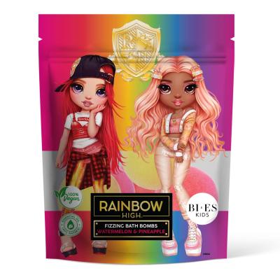 Rainbow High Fizzy Bath Bomb Set for Kids, Watermelon & Pineapple Flavour, Vegan & 100% Natural | Pack of 6, 55 gram Each