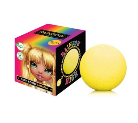 Rainbow High Banana Flavoured Kids Bath Bomb | Vegan & 100% Natural - 165 grams